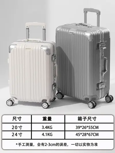 Aluminiumrahmen Koffer 24 Zoll Herren Zollschloss Reisekoffer Universalrollen Bordgepäck 20 Zoll Trolley Damen leise Räder