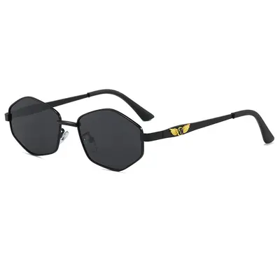 Retro Polygonal Metal Frame Polarized Sunglasses for Men, Fishing and Driving - 5
