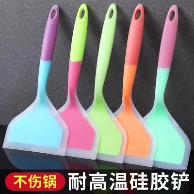 Yemek pişirmek için silikon spatula, mutfak spatulası, yarı şeffaf kızartma spatulası, mutfak wok, evde yemek pişirmek için tamagoyaki spatulası.