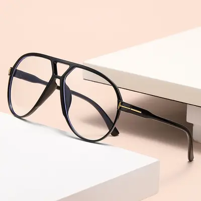 Pilotenbrille mit Buchstaben-T, ovaler Rahmen, Herren - 13