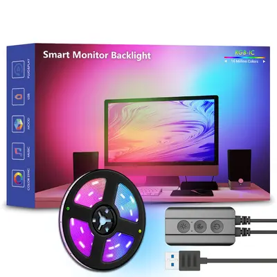 Smart LED Light Strip with Computer Screen Sync Ambient Lighting