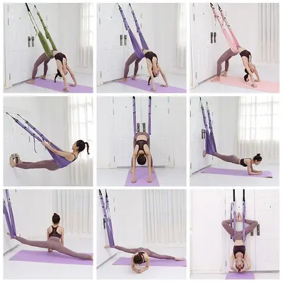 Kapı Askılı Hava Yogası Askısı, Yarma ve Geriye Eğilme için - 4
