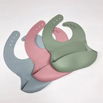 Silicone Baby Feeding Bib Food Grade 3D Portable
