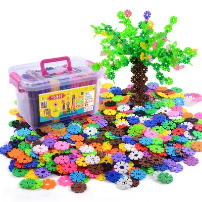Large Snowflake-Shaped Building Blocks for Kindergarten, Educational Desktop Toy