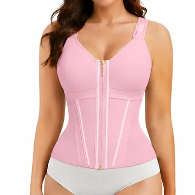 Komprimierendes Damen-Shapewear-Oberteil für Sport, atmungsaktiver Netzstoff