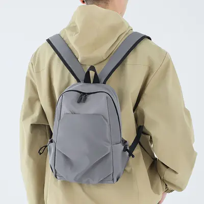 Men's Small Backpack, Solid Color, Lightweight Mini Travel Daypack