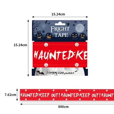 Halloween Warning Tape with Skull Decoration for Scene Props - 13
