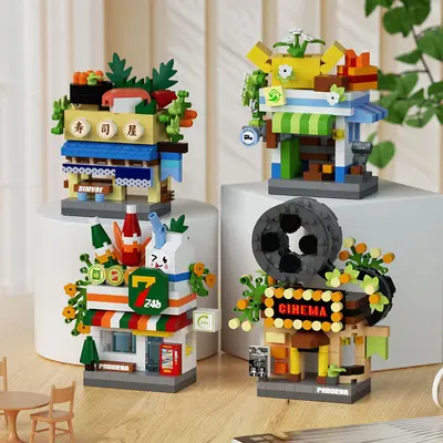 Chaoletchuang Micro Particle Casual Assembly Floor Building Block Toy 7516-7527 Street Alley Myriad Scenes Series Wholesale Dropshipping - 3