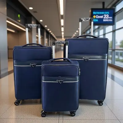 Large Capacity Oxford Cloth Trolley Suitcase with Combination Lock and Spinner Wheels - 1