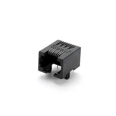 RJ45 8P8C Siyah Dikey Kristal Kafalı Ağ Konnektörü, Cat6 Uyumlu
