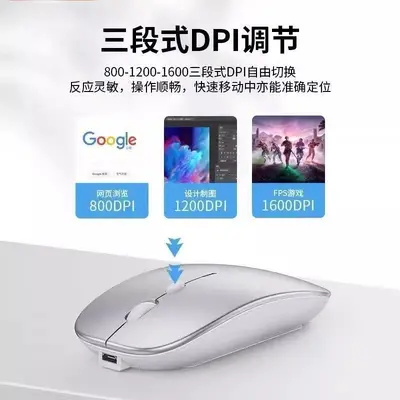 Sınır Ötesi Popüler Sessiz Kablosuz Şarjlı Mouse Kadın Bluetooth Evrensel Laptop Masaüstü Bilgisayar Gaming Çift Mod Mouse