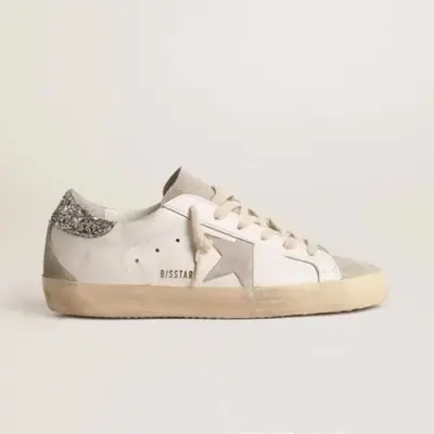 Distressed-Star-Sneaker aus echtem Leder, Colorblock - 11