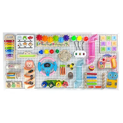 Детский игровой манеж Busy Board DIY, аксессуары, раннее развитие, развивающая игрушка для изучения слов и цифр, доска с отверстиями, Монтессори, ручная работа