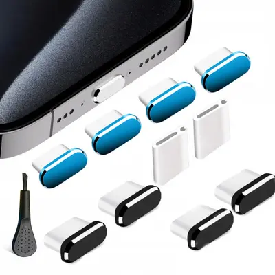 手机防尘塞套装USB C口 防尘塞带刷子防尘清洁套装手机型号通用 - 10
