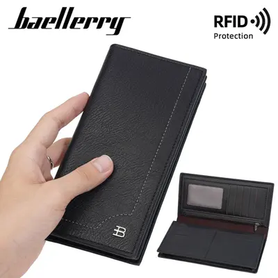 Men's Long Wallet, Retro Style, Multi-Card Slots, Zipper - 5