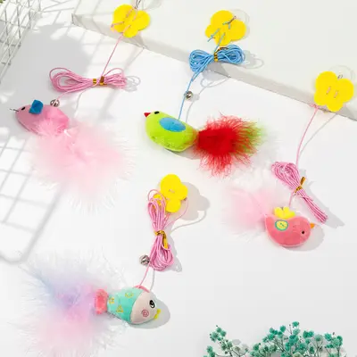 Door-Hanging Swing Cat Teaser with Elastic Retractable Rope - 1