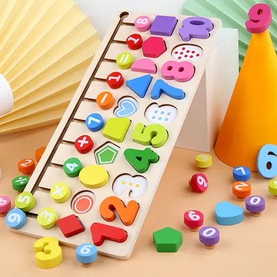 4-in-1 Educational Logic Learning Board for Kids, Color and Shape Recognition - 7