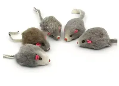 Realistic Furry Mouse Cat Toy with Bell Roly-Poly Ball and Catnip - 10