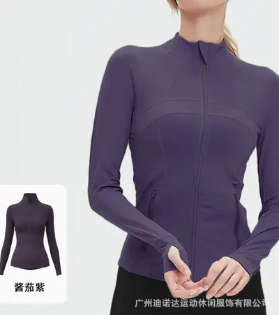 TATABLANOM Fitness-Oberteil mit Jacke, atmungsaktiv, elastisch, mit Taschen, Lauf-Yoga-Set - 13