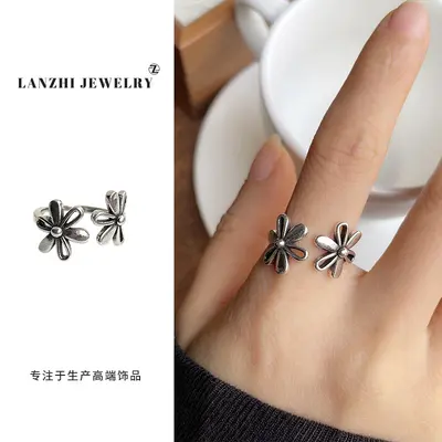 Lanzi beliebter Ring aus Thai-Silber für Damen, minimalistisches Design, vielseitig kombinierbar, stapelbar, 925er Silberschmuck