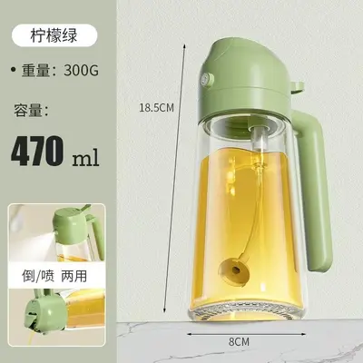 Sprühflasche mit Ausgießer 2-in-1 500 ml Ölkanne Ölsprayer Glas Haushalts-Küchen-Airfryer Ölsprühflasche Großhandel - 8
