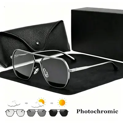 Neue Titan-Legierungs-Rahmen Photochrome polarisierte Sonnenbrillen UV-Schutz Fahrbrillen Unisex