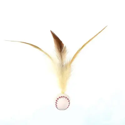 Bouncing Feather Cat Teaser Ball for Self-Play Kitten Toy - 9