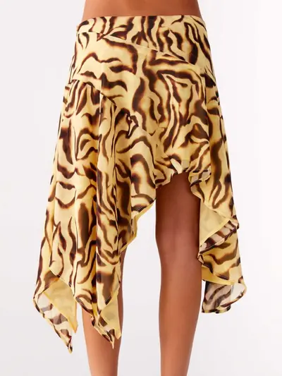 D8111 Amazon-Bestseller Damenmode Europa/USA sexy Leoparden-Print unregelmäßiger Saum Minirock (mit Innenfutter)