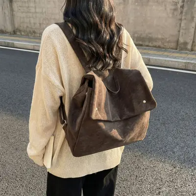 Retro Matte Women's Backpack, Large Capacity Academia Style Schoolbag - 4