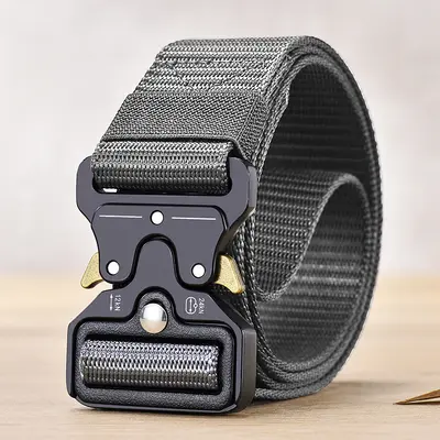Sınır Ötesi Özel Cobra Taktik Kemeri Outdoor İş Kıyafeti Asker Eğitimi Toka Tuval Yapay Nylon Kayış Erkek Örgülü Pantolon Kayışı - 8