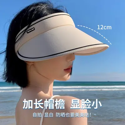 UPF50+ Summer Wide Brim Sun Protection Hat for Women UV Empty Top Cycling and Face Cover Versatile Sun Protection Hat