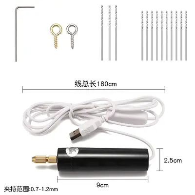 Kristal tutkal diy sondaj matkap elektrikli USB küçük elektrikli matkap inci el yapımı sondaj matkap boynuz çivi ile - 9