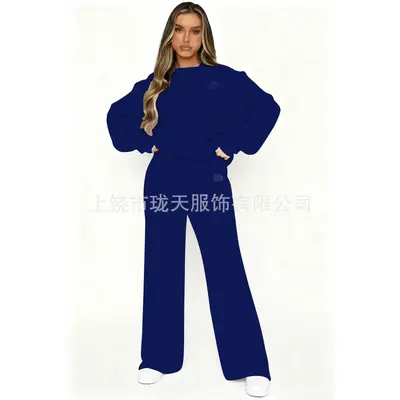 Stokta Sweatshirt Sınır Ötesi 2026 Yeni Sezon Amerikan Yuvarlak Yaka Moda Günlük Takım Sweatshirt Ceket Erkek Kadın Trend İki Parça Takım