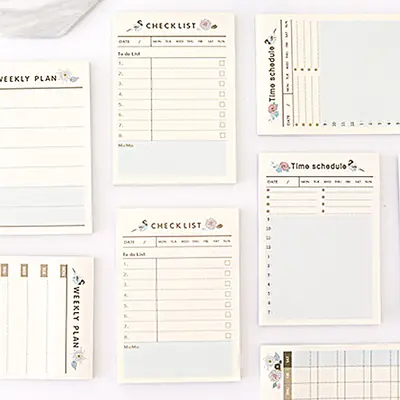 Blue Bird Flower Portable Weekly Planner Notebook - 4