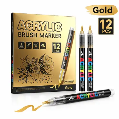 240 renkli akrilik marker seti, yumuşak uç - 7