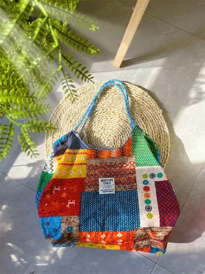 Large Printed Fabric Tote Bag, Casual Single-Shoulder Bag for Women - 6