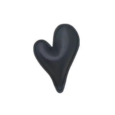PU Leather Heart Bag Charm with Flower Decoration