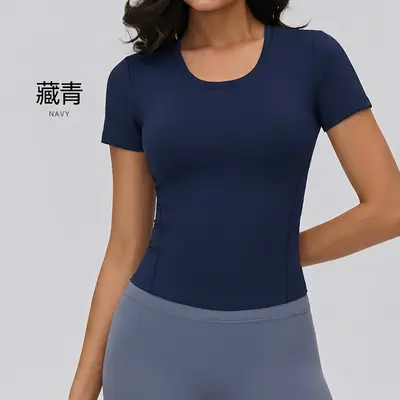 Damen Kurzarm-Yogashirt, hohe Elastizität - 9