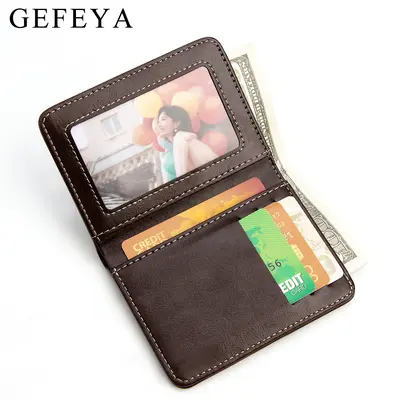 Erkek Kısa Retro Deri Cüzdan, Çok Kartlık - 5
