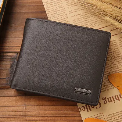 JINBAOLAI Short Men's Wallet Genuine Leather with Coin Pocket - 8