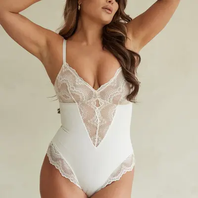Kadın Vücut Şekillendirici Bodysuit, Karın Büzme ve Kalça Kaldırma, Büyük Beden - 12
