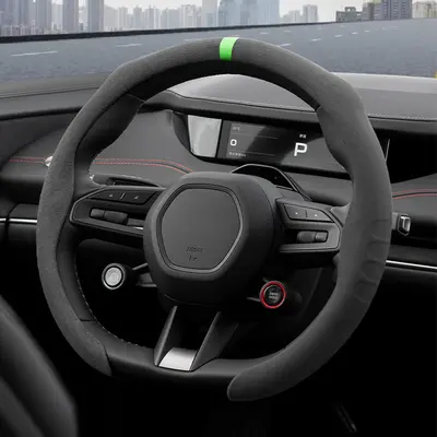 Rams 5D Suede Steering Wheel Cover, Universal O-Type and D-Type, Non-Slip and Sweat-Absorb - 10