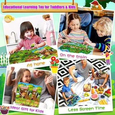 Children's Scene Sticker Book, Farm and Vegetables Theme, Preschool