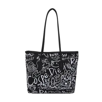 Damen-Schultertasche mit Graffiti-Design, große Kapazität - 9