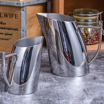 304 Stainless Steel Angled-Spout Milk Pitcher for Latte Art