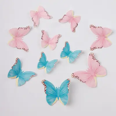 Self-Adhesive Rice Paper Butterfly Cake Plate Insert Card for Sushi and Dessert Decoration - 5