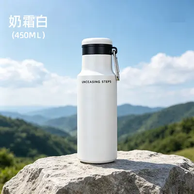 Erkek Spor Termos Bardak 316L Paslanmaz Çelik, Taşıma Askılı, Outdoor Su Şişesi - 7