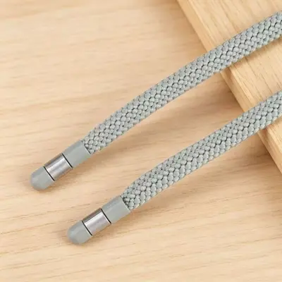 7mm Nylon Flat Drawstring Cord Set, Alloy Tips, 3 Pieces - 8