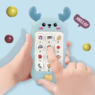 Çocuk çizgi film simülasyon cep telefonu oyuncakları eğitici erken eğitim oyuncakları müzikli çok fonksiyonlu telefon modeli sınır ötesi toptan satış