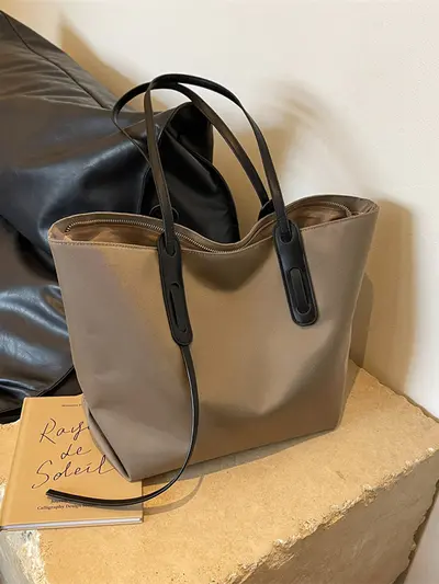 Women's Tote Bag with Single Shoulder Strap, Minimalist, Winter Style - 1
